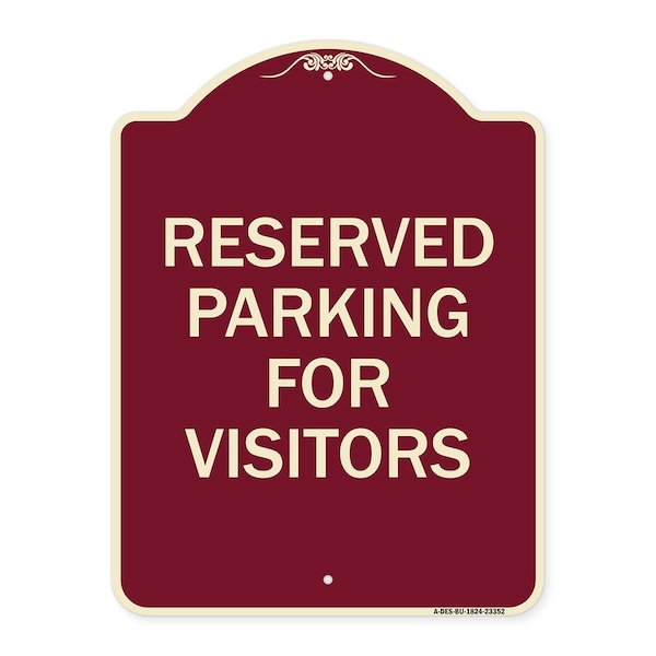 Signmission Parking Space Reserved Parking Reserved for Visitors Heavy-Gauge Alum Sign, 24" x 18", BU-1824-23352 A-DES-BU-1824-23352 - main